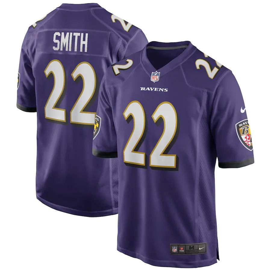 Men Baltimore Ravens #22 Jimmy Smith Nike Purple Team Game NFL Jersey
